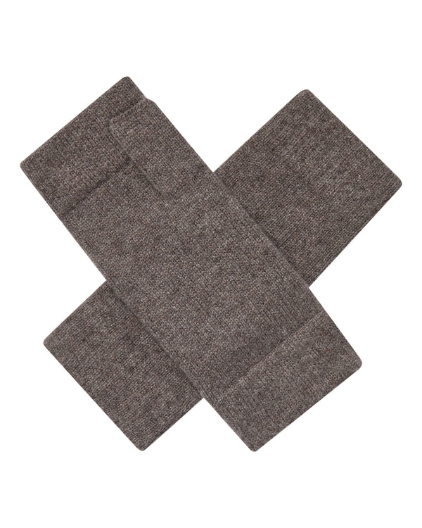 N.Peal Unisex Fingerless Cashmere Gloves Otter Brown