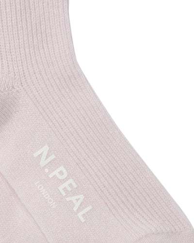 N.Peal Unisex Cashmere Rib Bed Socks Chalk Pink