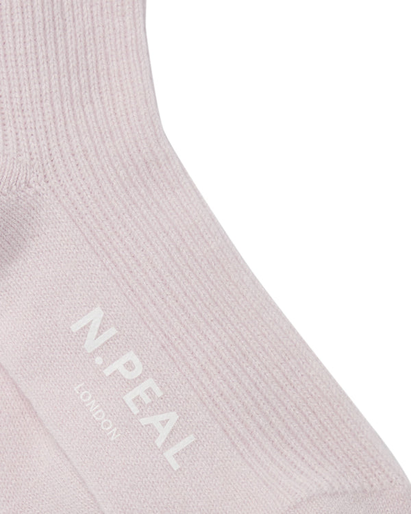 N.Peal Unisex Cashmere Rib Bed Socks Chalk Pink