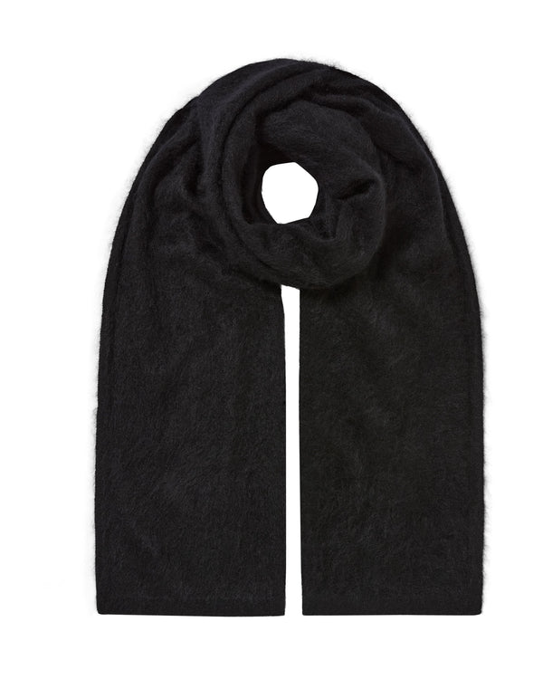 N.Peal Women's Brushed Cashmere Scarf Black