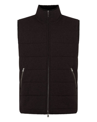 N.Peal Men's Vermont Fur Lined Gilet Chocolate Brown