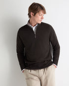 Men's Carnaby Half Zip Cashmere Jumper Chocolate Brown