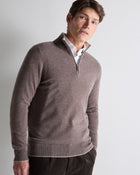 Men's Carnaby Half Zip Cashmere Jumper Otter Brown