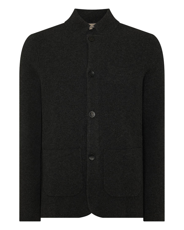 N.Peal Men's Grosvenor Milano Cashmere Jacket Deep Charcoal Grey