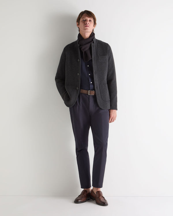 N.Peal Men's Grosvenor Milano Cashmere Jacket Deep Charcoal Grey