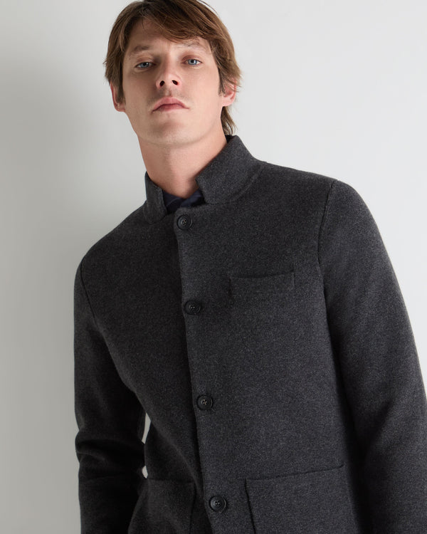 N.Peal Men's Grosvenor Milano Cashmere Jacket Deep Charcoal Grey