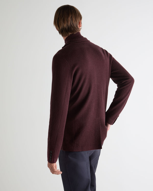 N.Peal Men's Marlborough Fine Gauge Cashmere Jacket Claret Red