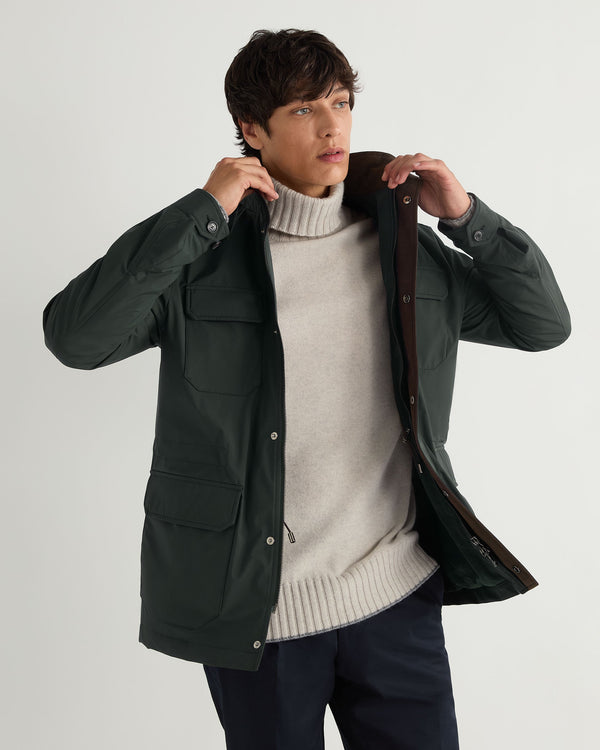 N.Peal Men's Vale Field Jacket Khaki Green