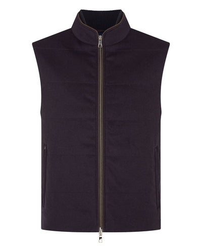 N.Peal Men's Belgravia Quilted Gilet Navy Blue