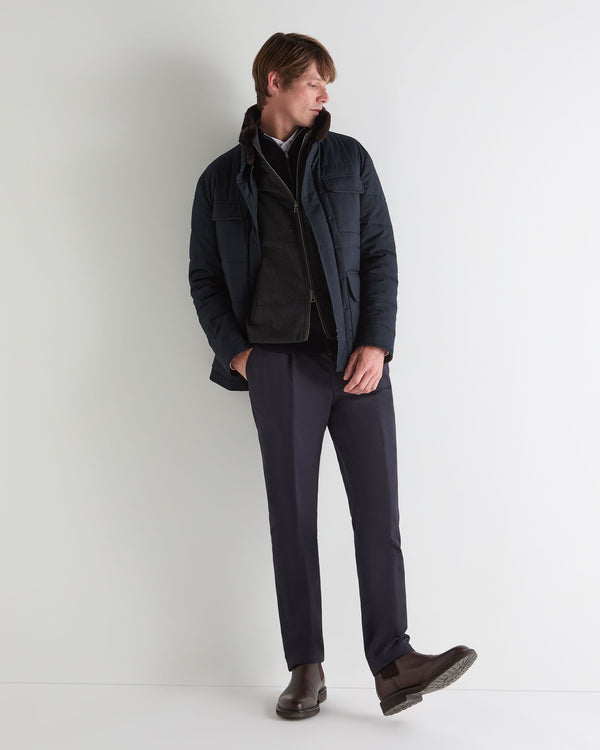 N.Peal Men's Belgravia Cashmere Gilet Dark Charcoal Grey