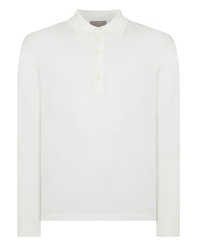 N.Peal Men's Cotton Polo Shirt White