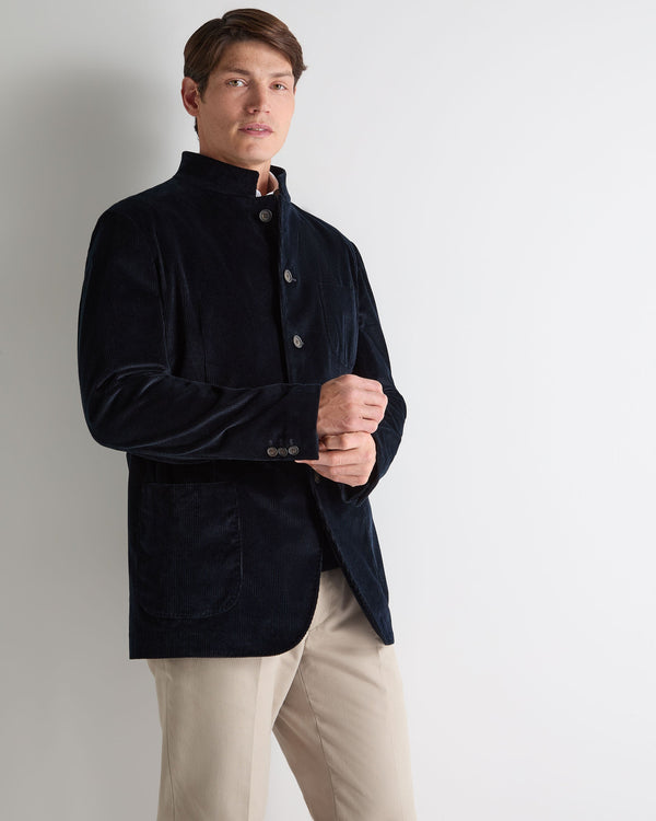 N.Peal Men's Portofino Cord Jacket Navy Blue