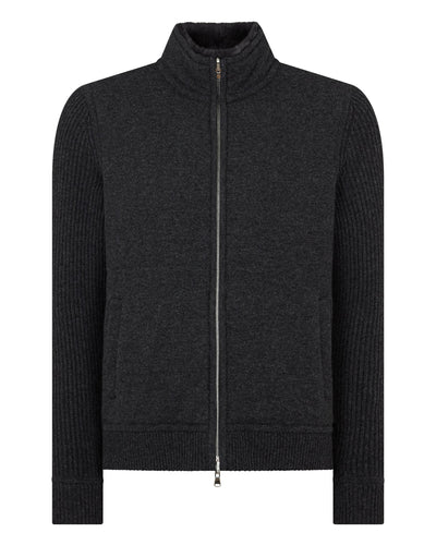 N.Peal Men's Mall Padded Cashmere Jacket Deep Charcoal Grey