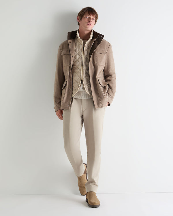 N.Peal Men's Diamond Gilet Beige Brown