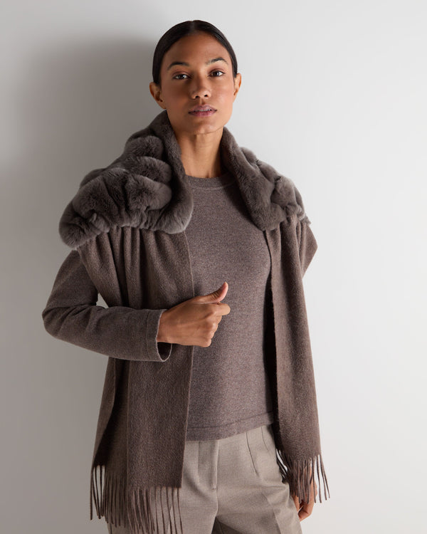 N.Peal Women's St Moritz Fur Neck Scarf Otter Brown