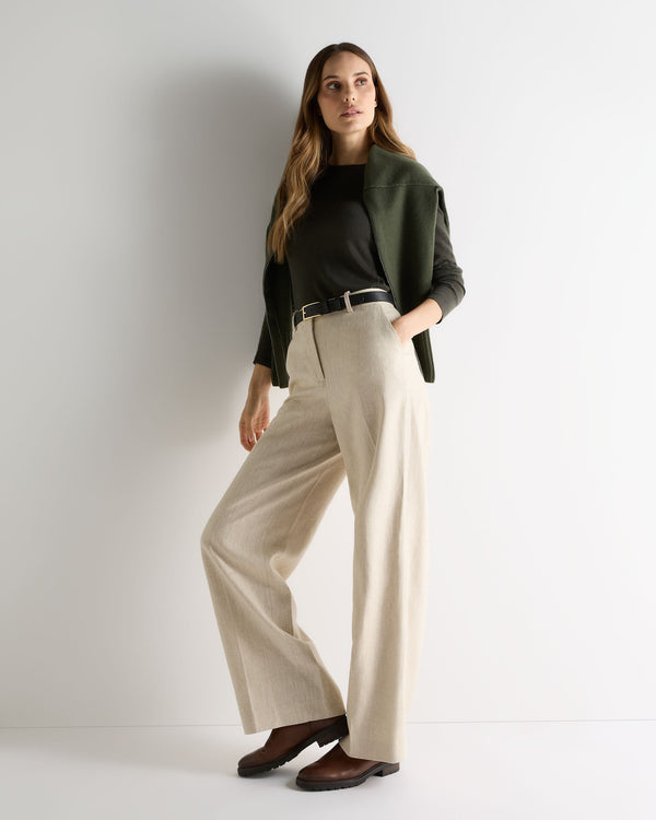 N.Peal Women's Eden Superfine Cashmere Round Neck Top Arabica Khaki Green