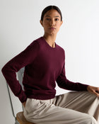 Women's Evie Classic Round Neck Cashmere Jumper Bordeaux Red