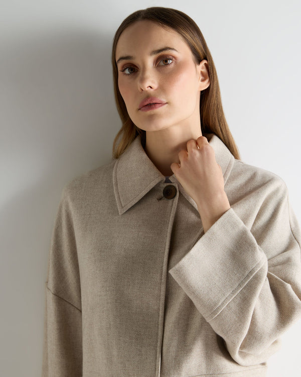 N.Peal Women's Woven Cashmere Jacket Beige Brown