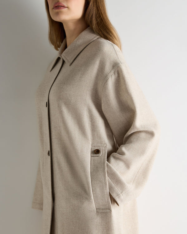 N.Peal Women's Woven Cashmere Coat Beige Brown