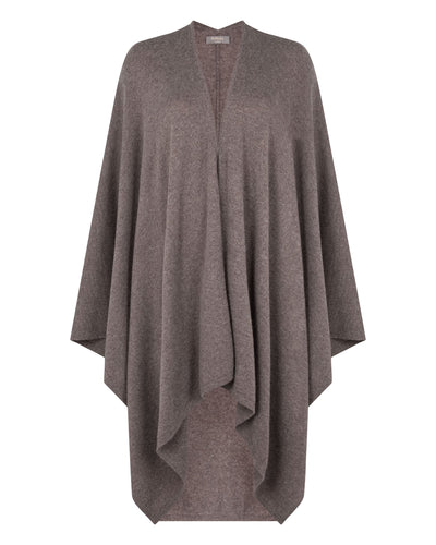 N.Peal Women's Lily Lightweight Cashmere Cape Otter Brown