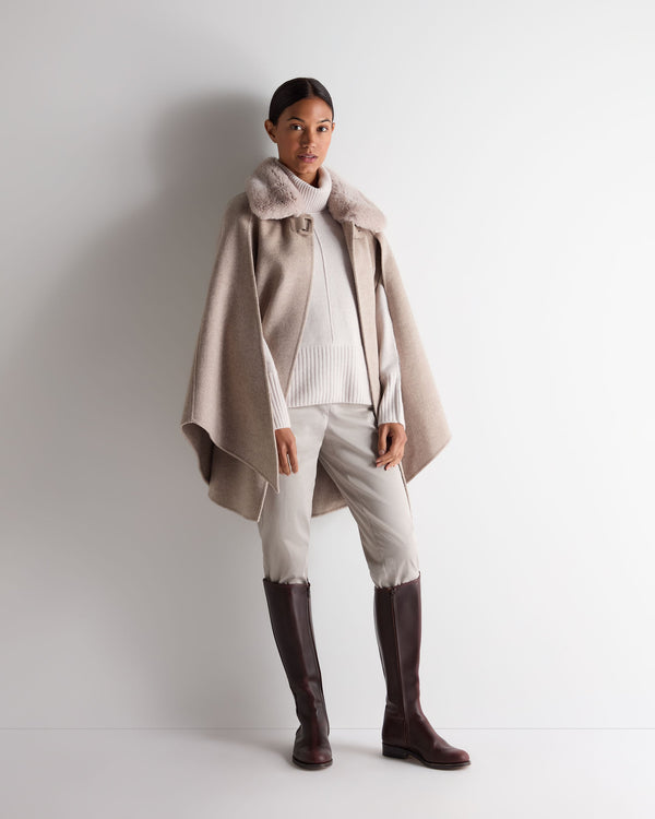 N.Peal Women's Mollie Metal Roll Neck Cashmere Jumper Frost White