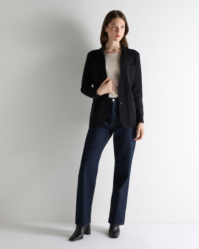 N.Peal Women's Superfine Cashmere Silk Blazer Black