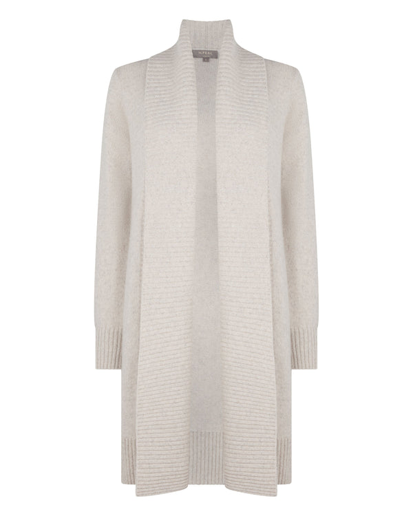 N.Peal Women's Abbey Cashmere Cardigan Ash Grey Marl