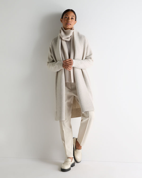 N.Peal Women's Abbey Cashmere Cardigan Ash Grey Marl