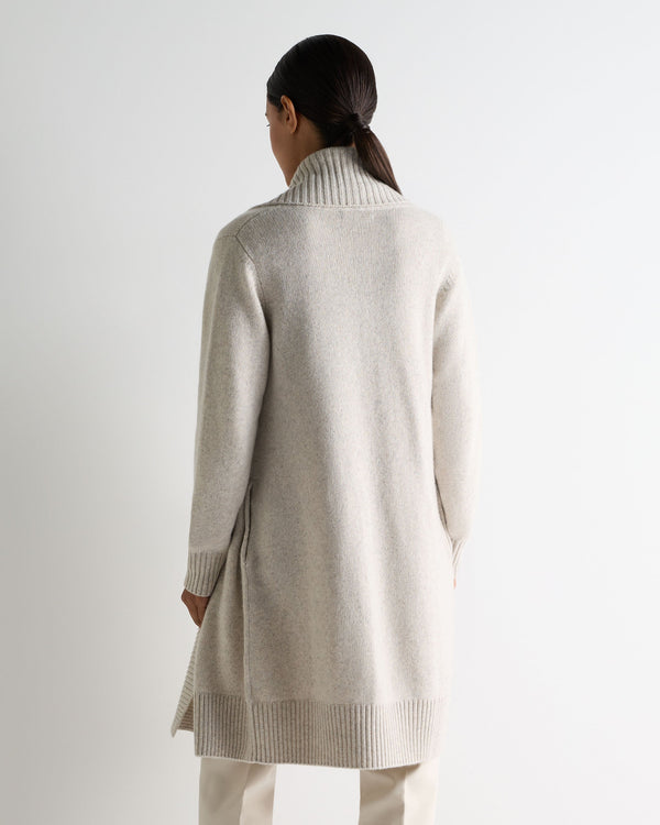 N.Peal Women's Abbey Cashmere Cardigan Ash Grey Marl