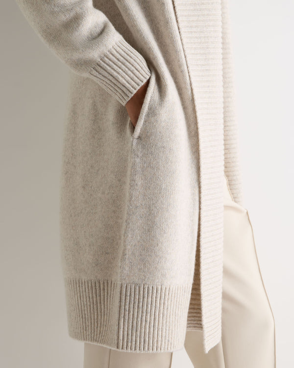 N.Peal Women's Abbey Cashmere Cardigan Ash Grey Marl