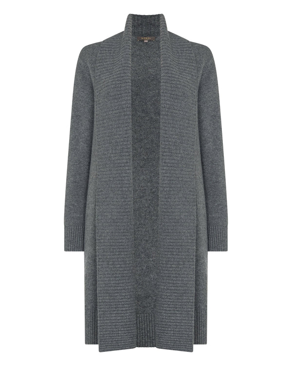 N.Peal Women's Abbey Cashmere Cardigan Elephant Grey