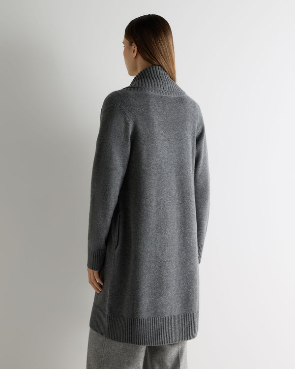 N.Peal Women's Abbey Cashmere Cardigan Elephant Grey