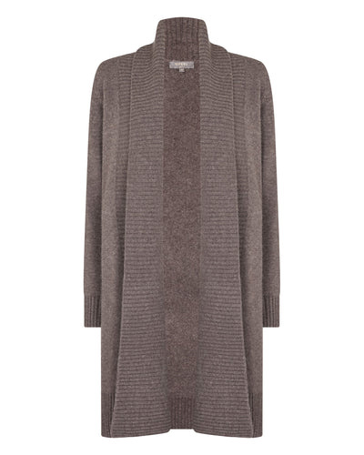 N.Peal Women's Abbey Cashmere Cardigan Otter Brown