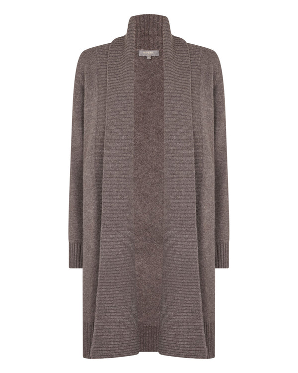 N.Peal Women's Abbey Cashmere Cardigan Otter Brown