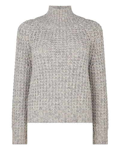 N.Peal Women's Super Chunky Rib Cashmere Jumper Flannel Grey Marl