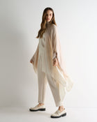 Women's Lily Ombre Cashmere Cape Ecru White