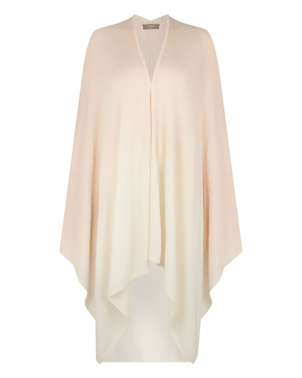N.Peal Women's Lily Ombre Cashmere Cape Ecru White