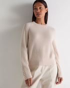 Women's Rib Raglan Cashmere Jumper Ecru White