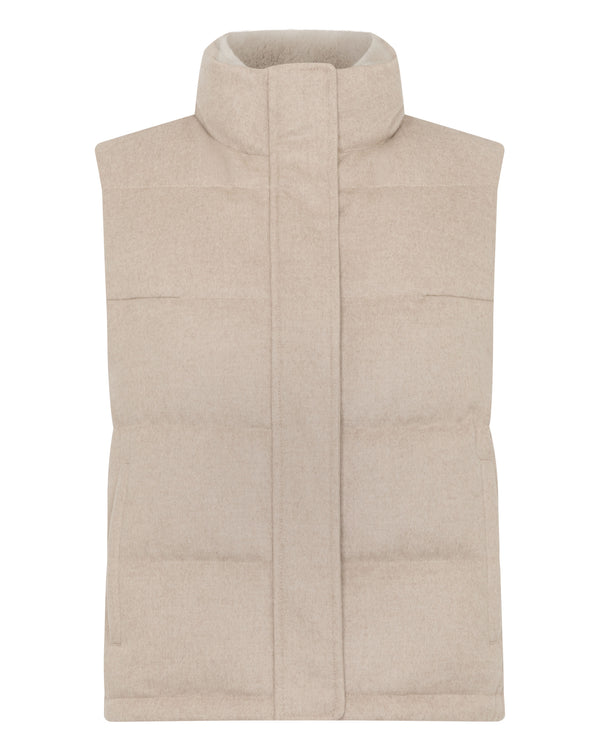 N.Peal Women's Reversible Rex Gilet Beige Brown