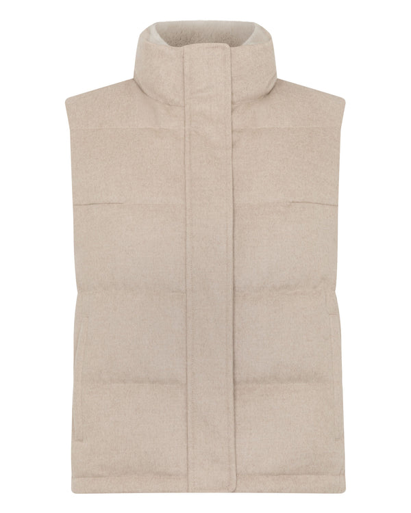 N.Peal Women's Reversible Rex Gilet Beige Brown