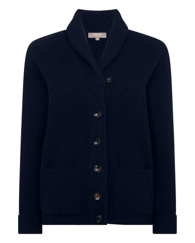 N.Peal Women's Kensington Cashmere Cardigan Navy Blue