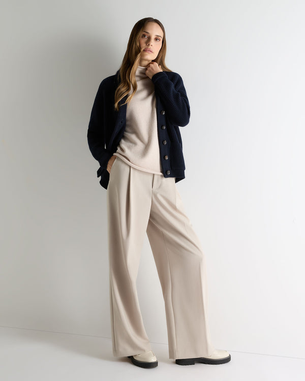 N.Peal Women's Kensington Cashmere Cardigan Navy Blue