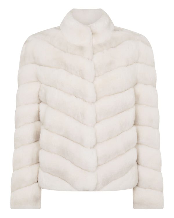 N.Peal Women's Malina Fur Jacket Off White