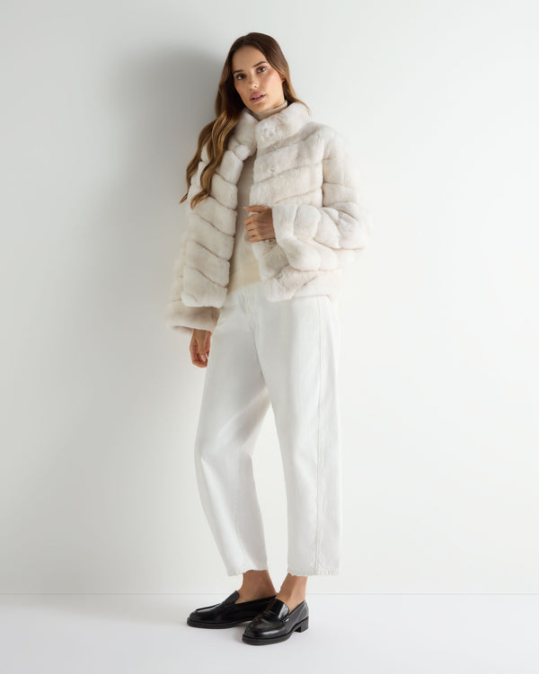 N.Peal Women's Malina Fur Jacket Off White