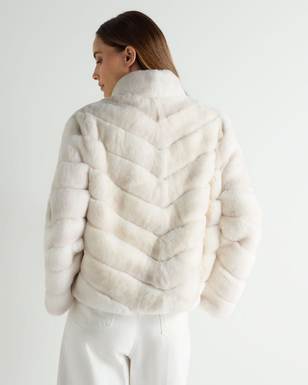 N.Peal Women's Malina Fur Jacket Off White