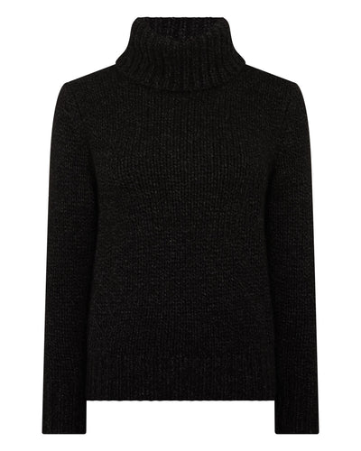 N.Peal Women's Hazel Hand Knit Cashmere Jumper Charcoal Grey Melange