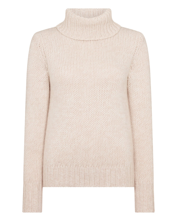 N.Peal Women's Hazel Hand Knit Cashmere Jumper Ecru White