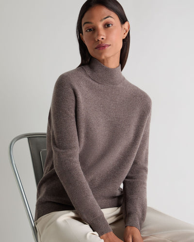 N.Peal Women's Honeycomb Knit Cashmere Jumper Otter Brown