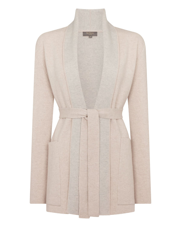 N.Peal Women's Milano Cashmere Cardigan Ecru White