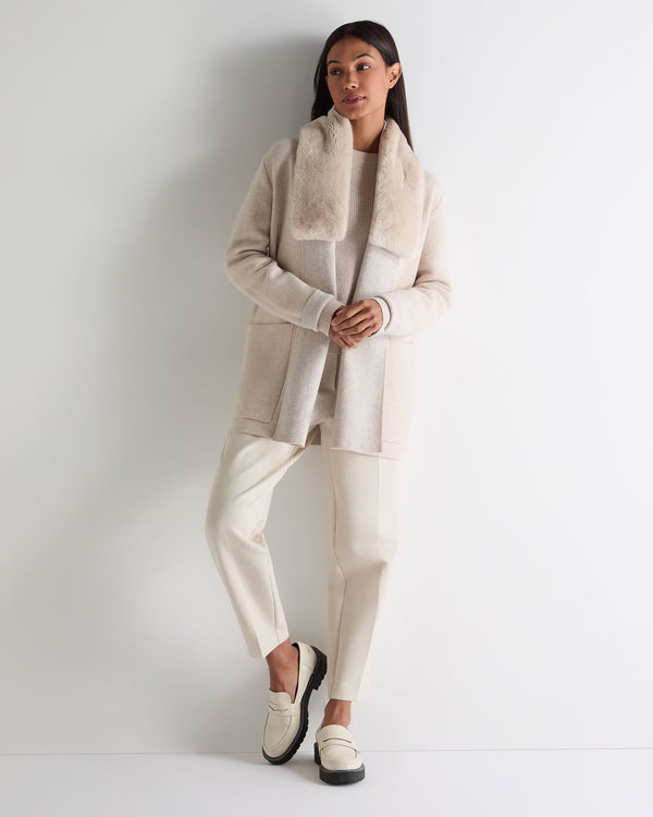 N.Peal Women's Milano Cashmere Cardigan Ecru White